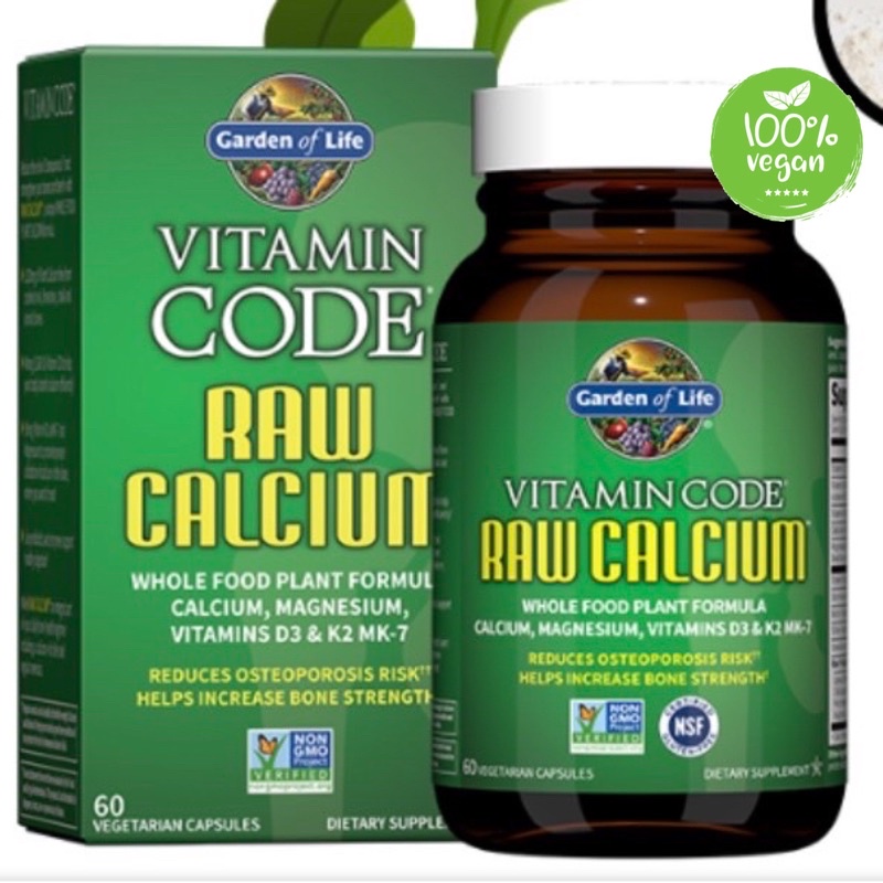 [พร้อมส่ง]🇺🇸 Garden of Life, Vitamin Code, RAW Calcium, แคลเซียม, Magnesium D3 และ K2 MK-7,60 Vegeta