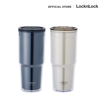 LocknLock แก้วน้ำพกพาบนรถ Doublewall Coldcup ความจุ 900 ml. รุ่น HAP502 แก้วน้ำเย็น วางในรถ