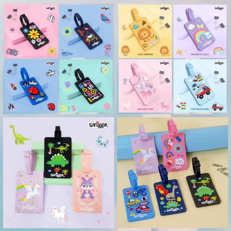 Smiggle กระเป๋าวัยรุ่นผู้ถือบัตร/ป้ายชื่อ Smiggle/ชื่อแท็กยาง/Smiggle Id card/ป้ายชื่อเด็ก