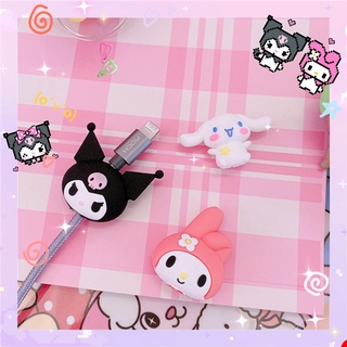 Kawaii Sanrio Cinnamoroll My Melody Kuromi ปลอกป้องกันสายเคเบิลข้อมูล USB น่ารัก