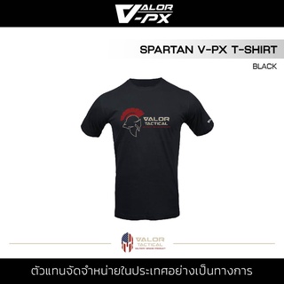 เสื้อยืดโอเวอร์ไซส์Valor PX - Spartan V-PX T-Shirt เสื้อสกรีน เสื้อยืดสีดำ คอกลม ลายเท่ๆ ผ้า Cotton TC ผ้านุ่ม โปร่งสบาย