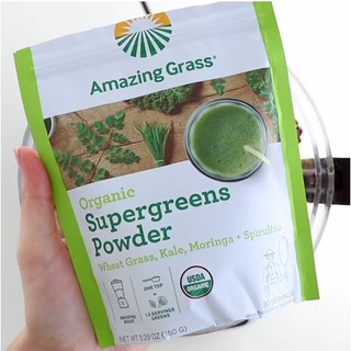 ► Organic SuperGreens Powder,ยี่ห้อ Amazing Grass ◄ / สาหร่ายสไปรูลิน่า Organic Spirulina Powder