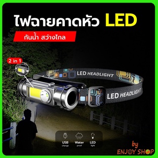 ไฟฉาย Led สําหรับวิ่ง, ขี่จักรยาน, วิ่ง, ตกปลา, ตั้งแคมป์, เดินป่า] [Usb น้ําหนักเบา]