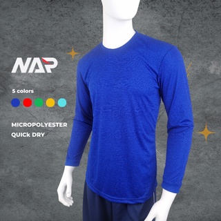 NAP เสื้อกีฬาแขนยาว ผ้าไมโคร มีลายในตัวผ้า พร้อมส่ง ส่งไวมากจ้า