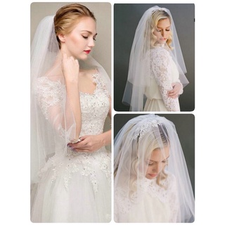 🐥พร้อมส่ง​🐥N034ผ้าคลุมผมเจ้าสาวVeil เวล,ผ้าคลุมผมเจ้าสาว​ หสีสับ​ สําหรับเจ้าสาวงานแต่งงานเจ้าสาว​