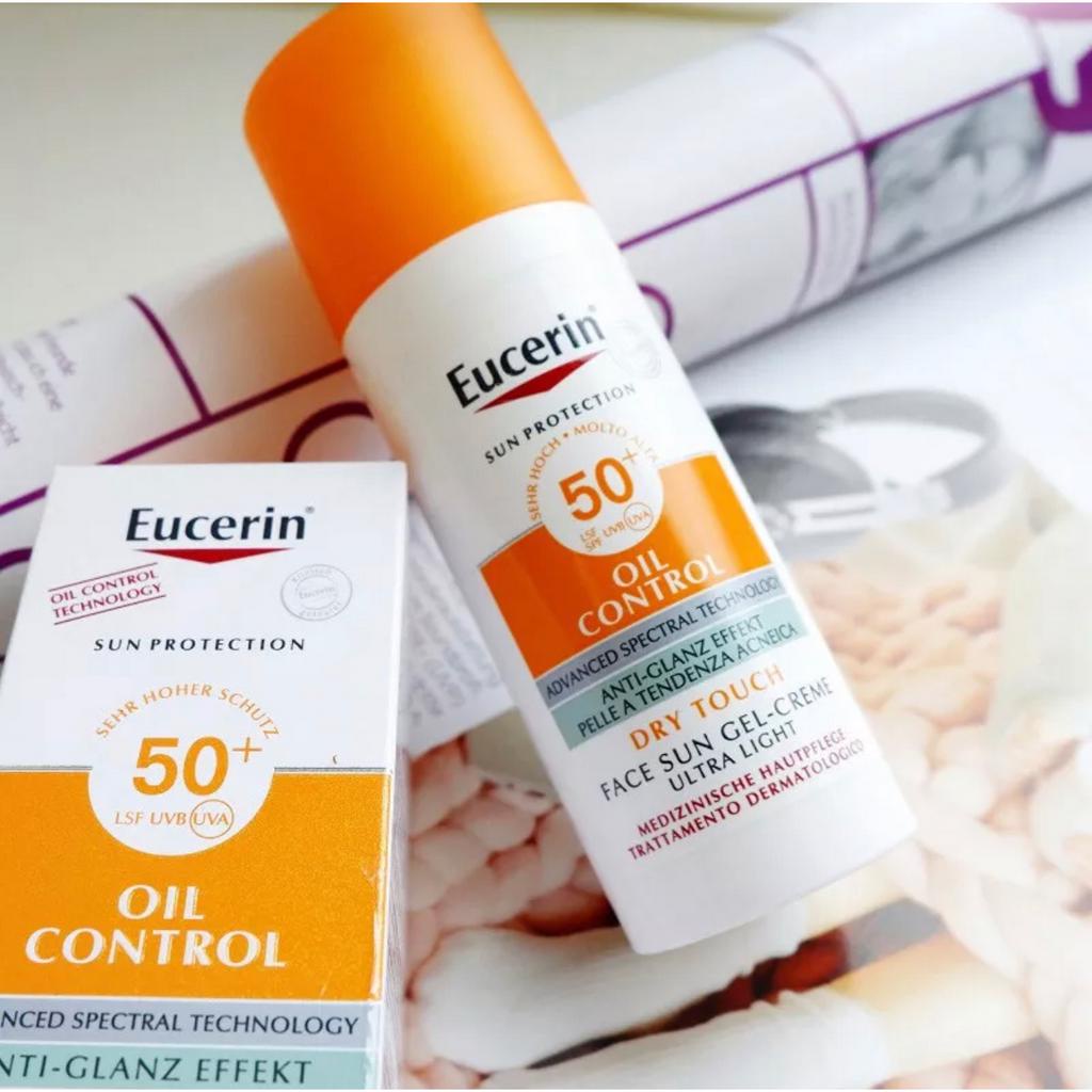EUCERIN Sun Dry Touch Acne Oil Control Face SPF50+ PA+++ ครีมกันแดด 50ml ครีมกันแดดตัว uv protection ครีมกันแดดเนื้อบางเ