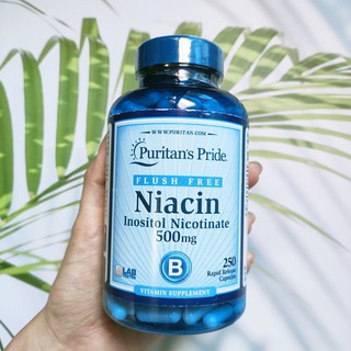 ไนอะซิน วิตามินบี 3 Flush Free Niacin+ Inositol Nicotinate 500 mg 250 Rapid Release Capsules (Puritans Pride®) B-3