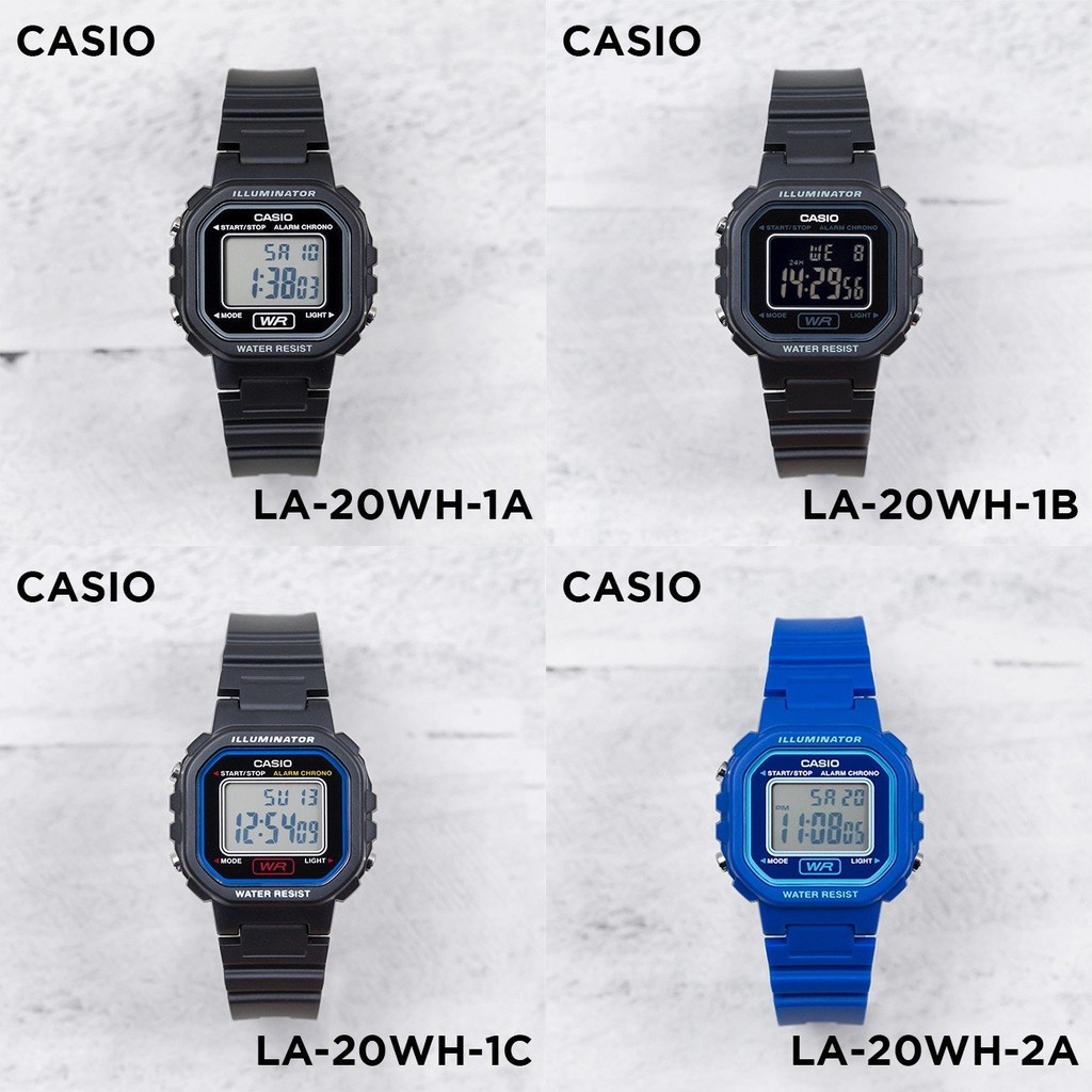 แท้ศูนย์ CMG  100% Casio LA-20WH LA-20 LA-20WHS สุดฮิต นาฬิกาเด็ก แท้ศูนย์ 1 ปี(2A น้ำเงิน)