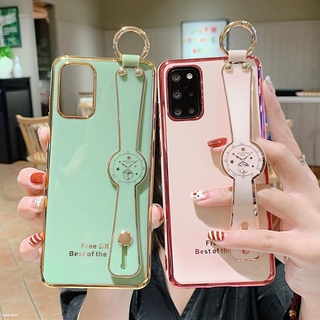 เคส-For OPPO A54 A74 A94 A15 A93 Reno 5 Reno 4 A53 A31 A12 A73 A92 A52 F7 A91 A5 2020 Reno 2f F11 pro A7 A73 Reno 2 A3S F9 F7 F5 A5S A9 2020 Luxury With Wristband | DK