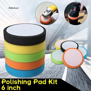 RBTR_6 Inch 150mm Soft Flat Sponge Buffer Polishing Pad Kit for Auto Car Polisher