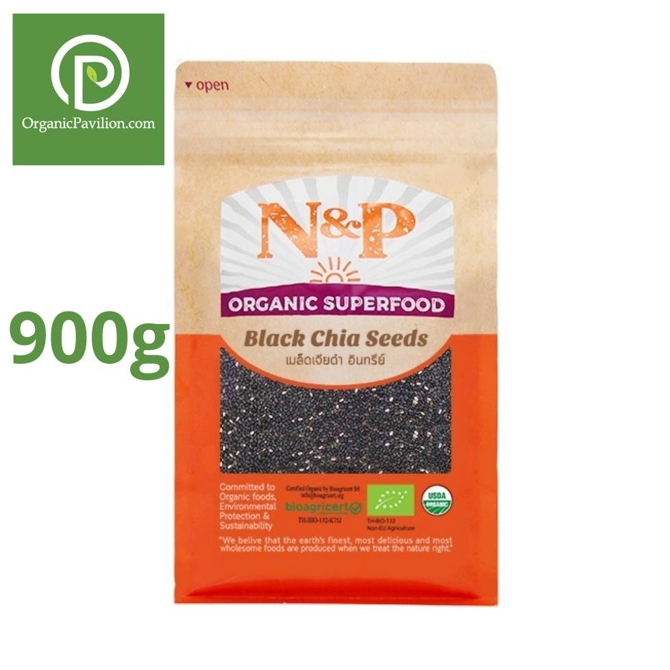 Natural & Premium N&P Organic เมล็ดเจียดำ Organic Black Chia Seeds (900g)