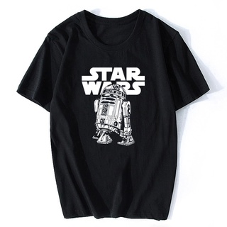 ย้อนยุคเสื้อยืดลําลอง ผ้าฝ้าย แขนสั้น พิมพ์ลายการ์ตูน Star Wars Robot แฟชั่นฤดูร้อน สไตล์ฮิปฮอป สําหรับผู้ชายS-5XL