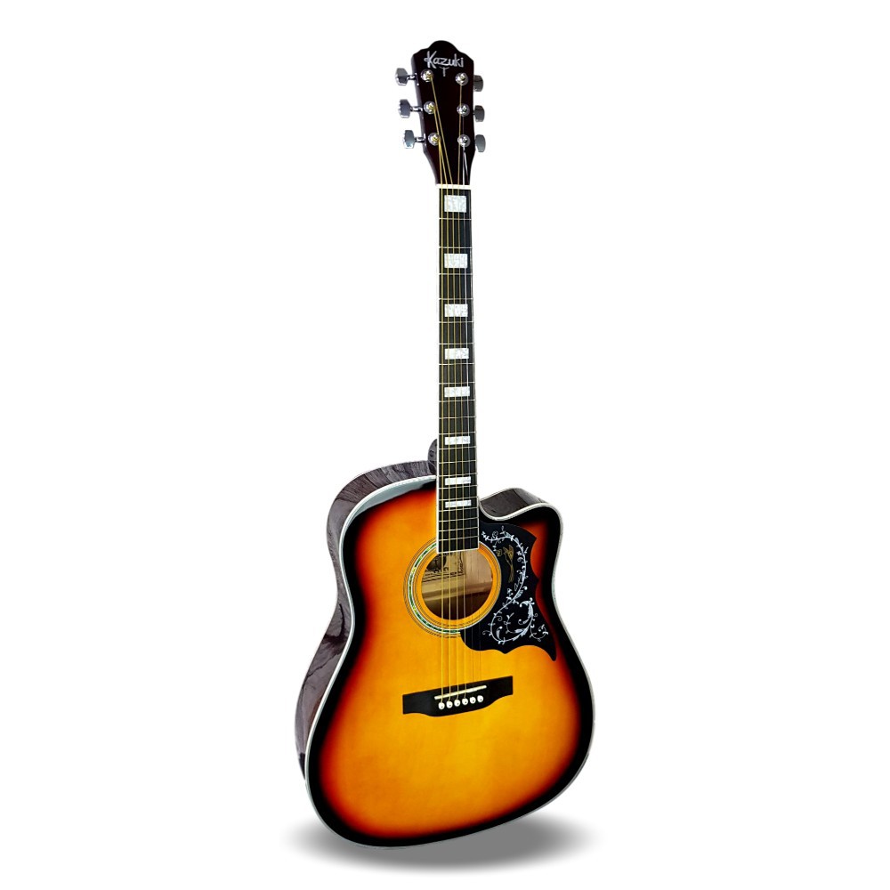 กีตาร์โปร่ง Kazuki Deluxe DLKZ-41C (41 นิ้ว) พร้อมกระเป๋า+คาโป้+ปิ๊ค+กล่องใส่ปิ๊ค+ประแจ+เซ็ตอัพเพื่อ