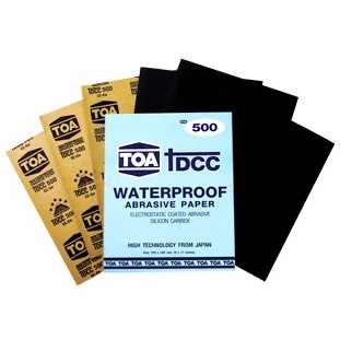 TOA (ยกแพ็ค 60 แผ่น) กระดาษทราย ทีโอเอ กระดาษทรายน้ำ DCC กระดาษทรายน้ำขัดเหล็ก โลหะ เบอร์ 80 - 2000