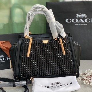 กระเป๋าCoachแท้💯งานช้อป COACH  F38541 38541 DREAMER WITH QUILTING AND RIVETS: GD/BLACK