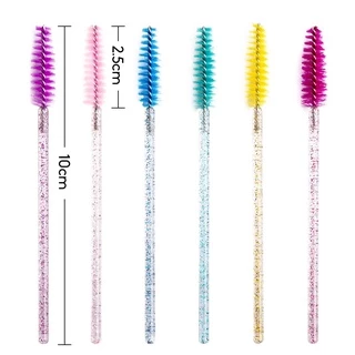50 ชิ้น / แพ็คแวววาวคริสตัลมาสคาร่าเกลียว Bendable Lash Spool หลายสีให้เลือกแปรงแต่งหน้าปลอม