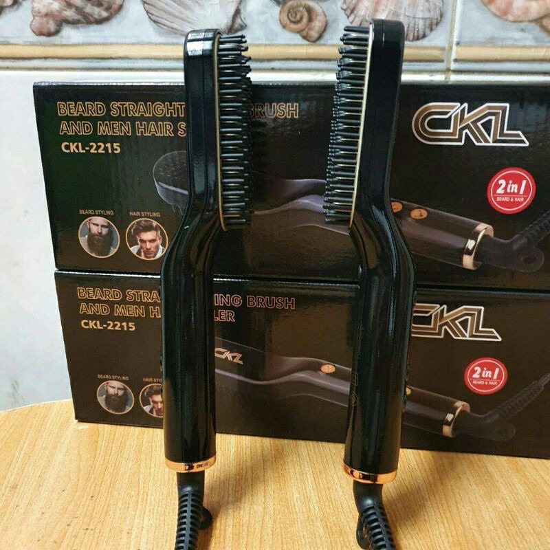 มี มอก. CKL-2215 หวีไฟฟ้า ยืดผมตรง วอลุ่ม สำหรับผู้ชาย ผมหยิก แต่งเครา