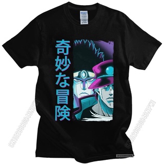 เสื้อยืดสีขาวเสื้อยืดคอกลมเสื้อยืด ผ้าฝ้าย 100% แบบนิ่ม พิมพ์ลาย Awesome Jojo Bizarre Adventure Kanji Jotaro Kujo สําหรั