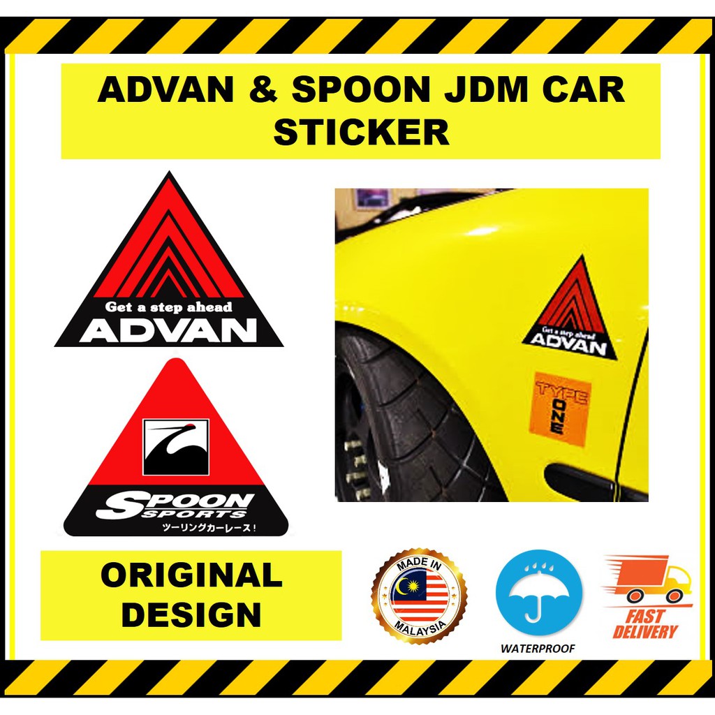 ADVAN & SPOON สติ๊กเกอร์ติดรถ JDM, กันน้ํา, GLOSSY, สติ๊กเกอร์กลางแจ้ง
