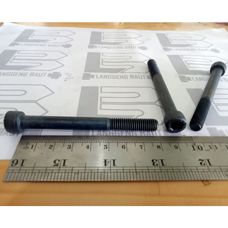 สีดํา / เหล็ก L Bolt M8 x 80 L6 กุญแจ 8 ซม. ยาว M8x80