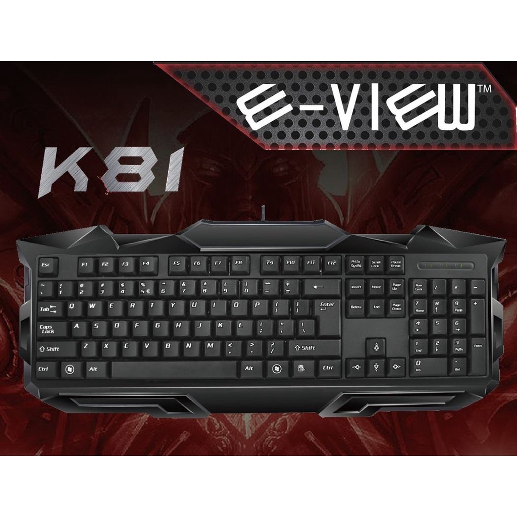E-View K-81 USB Gaming Keyboard & E-View K-21 USB Desktop Keyboard / Computer Keyboard Papan Kekunci