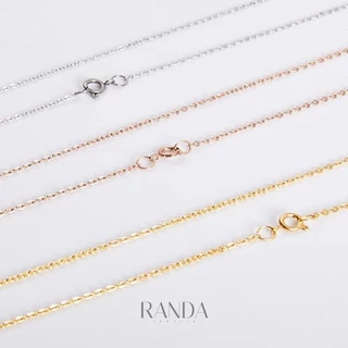 Randa สร้อยคอลายโซ่ ตะขอห่วงกลม หนา 1.2 และ 1.5 mm สีเงิน สีพิ้งโกล สีทอง สแตนเลสแท้ โดนสารเคมีได้ ไม่ลอก ไม่ดำ ของขวัญ