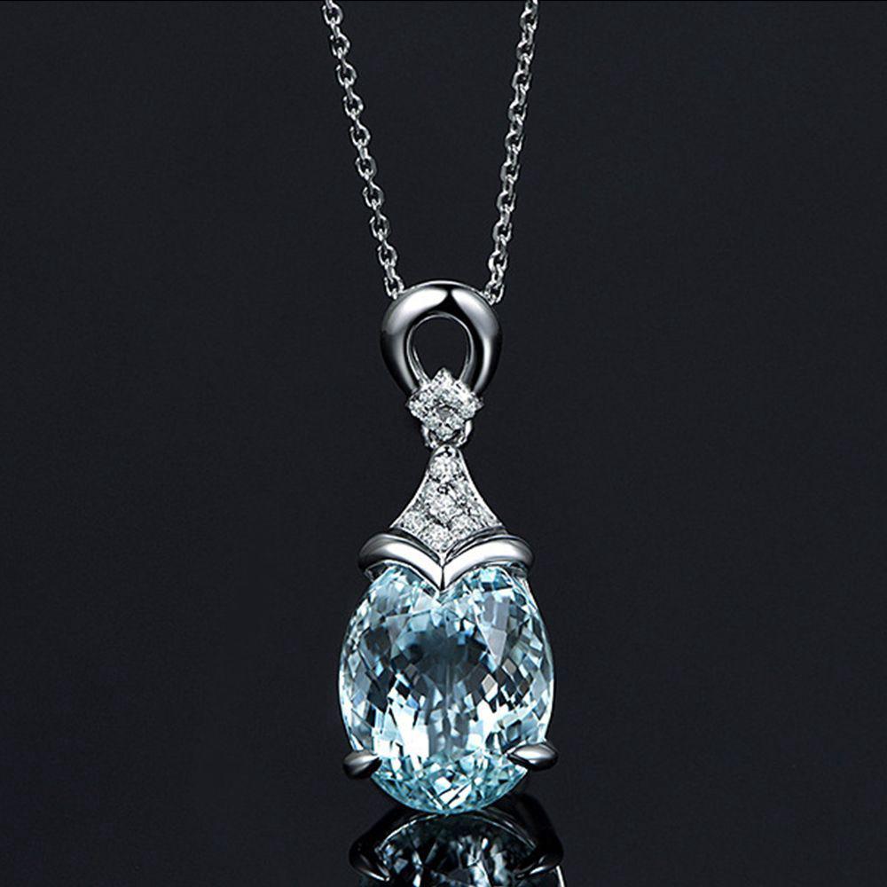 aaoottuuoo5.th  เครื่องประดับสร้อยคอโซ่จี้ aquamarine พลอยธรรมชาติ