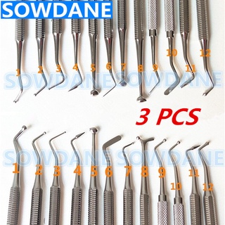 3 Pcs Composite Dental Composite Filling Tool Instrument Filler Spatula Amalgam Plastic Double Ends Stainless Steel Oral