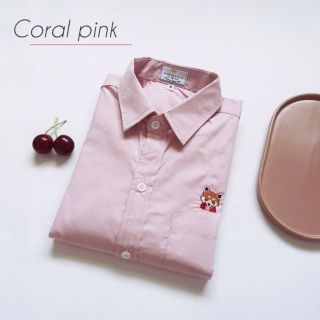 PREMIUM SHIRT เสื้อเชิ้ตผ้าคอตตอน - Coral pink