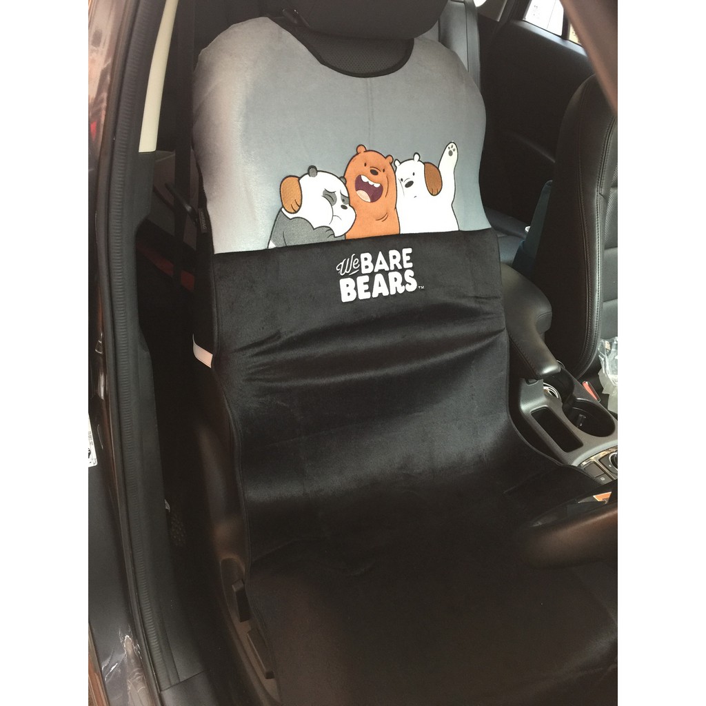 ลิขสิทธิ์แท้ สามหมีจอมป่วน หุ้มเบาะหน้ารถยนต์ 1 ที่นั่ง We BARE BEARS 1 pc Car Seat Cover