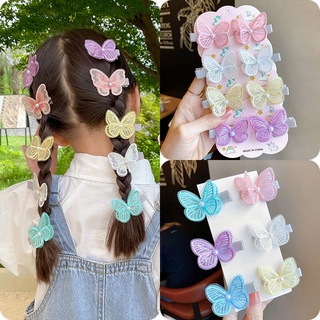 Childrens hair accessories เด็กผีเสื้อกิ๊บนางฟ้าผ้าโพกศีรษะหวานด้านคลิปกิ๊บอุปกรณ์ผม H Anfu เด็กคลิปเจ้าหญิงสาวคลิปด้านบน