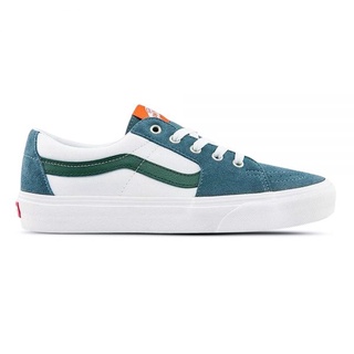 Vans รองเท้าผ้าใบ Sk8-Low Varsity Canvas | Blue/Green ( VN0A5KXDBLG )