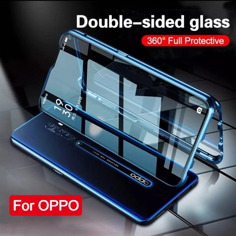 กระจกสองด้านสําหรับRealme XT X2 OPPO R17 A5 A9 A16 A54 A55 2020 กระจกสองด้านแม่เหล็กโทรศัพท์มือถือกร