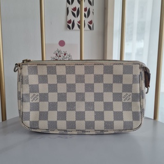 ❌❌SOLD OUT❌❌🙏 Louis Vuitton Pochette , Damier Azur มือสอง แรร์ไอเท็ม