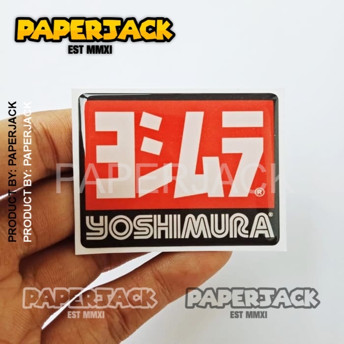Yoshimura EMBLEM สติ๊กเกอร์มอเตอร์ไซค์ RESIN สติ๊กเกอร์มอเตอร์ไซค์แบบยืดหยุ่นนูน