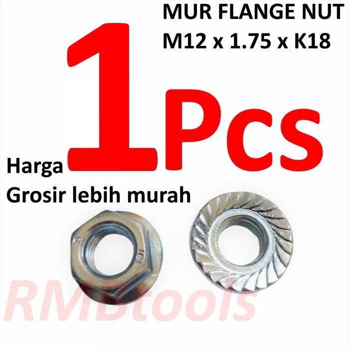 FLANGE NUT M12 WHITE KEY 18 PITCH 1.75
