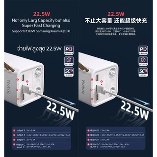 100W Yoobao H5 50000mAh PD100W/PD22.5W ไฟฉาย2ช่อง มีไฟ LED Power bank พาวเวอร์แบงค์ แบตสำรอง