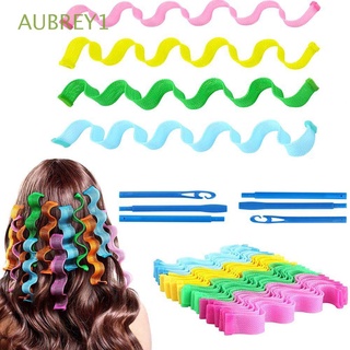 Aubrey1 โรลม้วนผม แบบเกลียวนิ่ม แบบพกพา ทนทาน DIY 12 ชิ้น