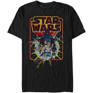 เสื้อยืดโอเวอร์ไซส์เสื้อยืด พิมพ์ลายกราฟฟิค Star Wars Old School สําหรับผู้ชายS-3XL