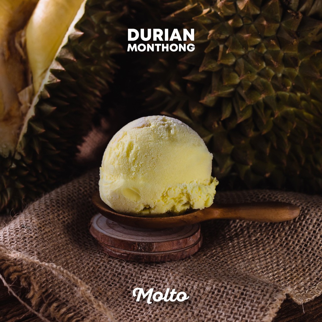 Molto ไอศกรีม รสทุเรียนหมอนทอง 16 ออนซ์ - Molto Premium Gelato - Ice cream Durian Monthong 16 oz.‼️ซ