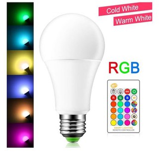 หลอดไฟกดรีโมทเปลี่ยนสีได้ 6W LED E27 RGB  Crystal Ball Light IR Controller ที่มีประสิทธิภาพหรี่แสงเพิ่มแสงได้ 6W