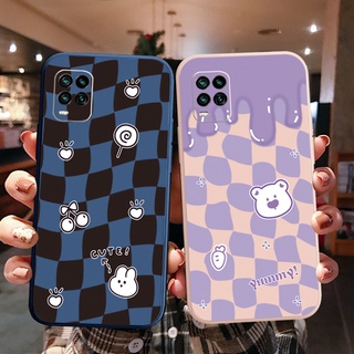 เคสซิลิโคนนิ่ม ขอบตรง ลายหมีเชอร์รี่ สําหรับ Realme C35 C25 C25S C11 C12 C15 C17 7i 7 8 Pro 5 5i 5S 6i C3