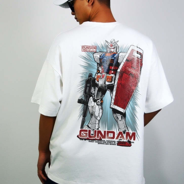 เสื้อยืดแขนสั้น พิมพ์ลายอนิเมะญี่ปุ่น Yuanzu GUNDAM GUNDAM สําหรับผู้ชาย