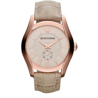 Emporio Armani Classic VALENTE นาฬิกาผู้ชาย สีครีม สายหนัง รุ่นAR1667