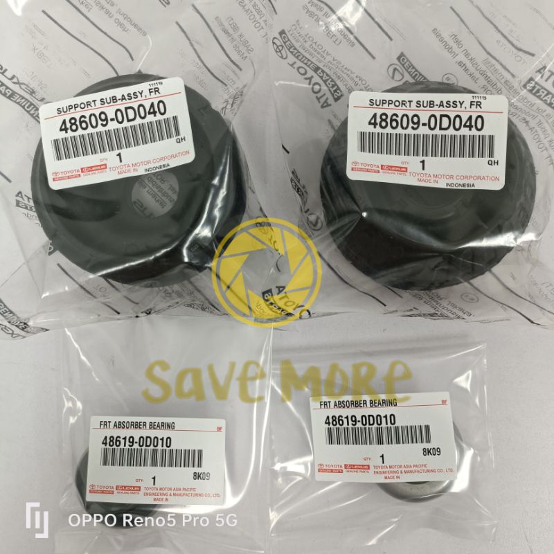 48609-OD040 TOYOTA VIOS NCP93 YARIS NCP91 2008-2013 ด้านหน้า ABSORBER MOUNTING และแบริ่ง