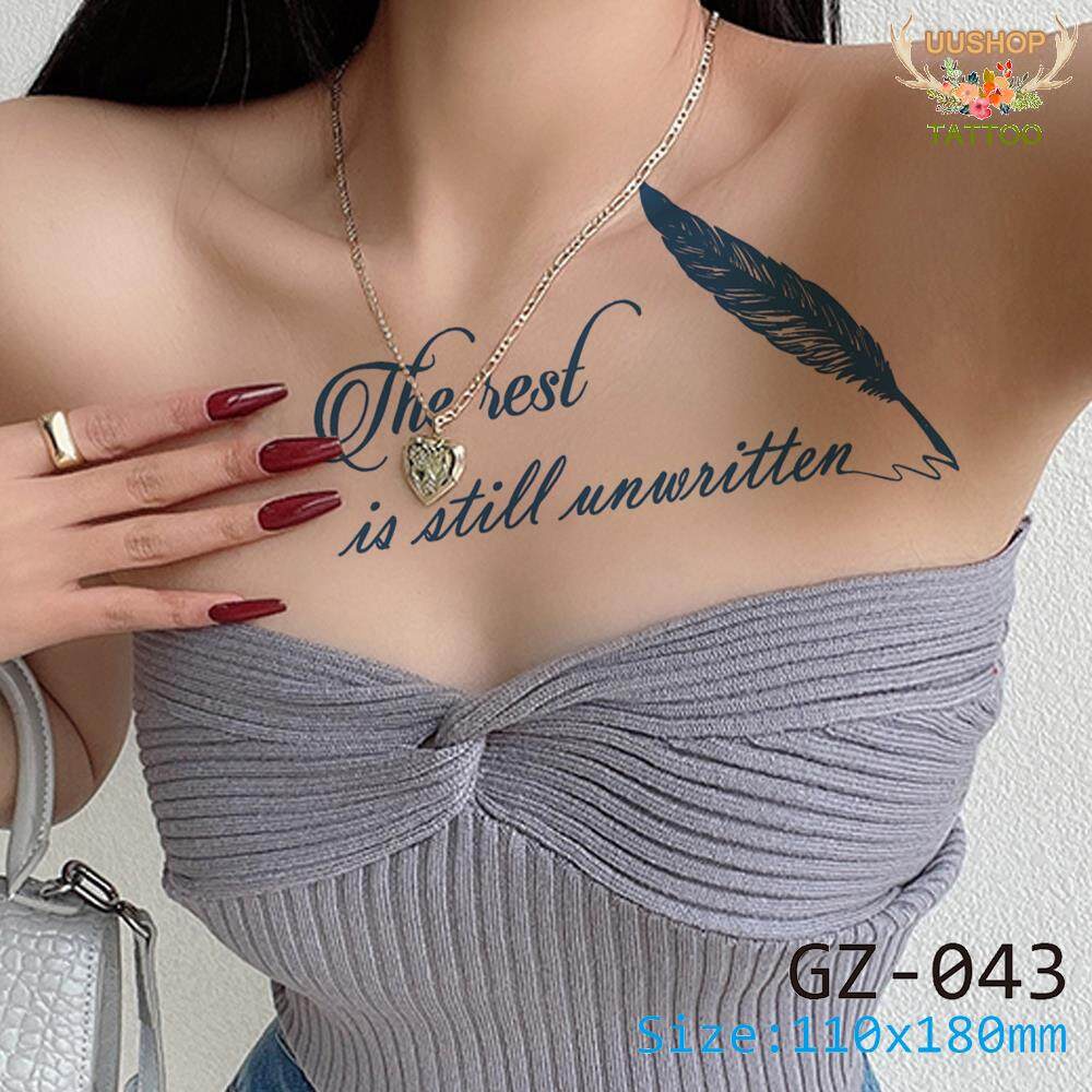 Tattoo รอยสักชั่วคราว รอยสักแขน รอยสักตัวอักษรภาษาอังกฤษ รูปแบบเกอิชา  กึ่งถาวร รอยสักกันน้ำ สติ๊กเกอร์รอยสักน้ำสมุนไพร | Shopee Thailand