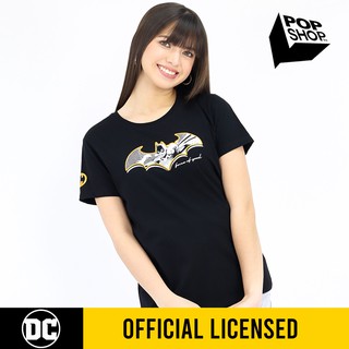 เสือยืดผู้ชาย - ร้านป๊อป x DC สุภาพสตรี Batgirl โลโก้การ์ตูนเสื้อยืด