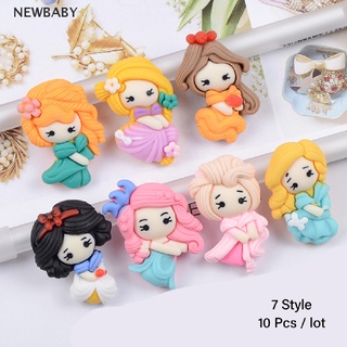 Newbaby เรซิ่น ลายการ์ตูนเจ้าหญิงน่ารัก (7 สไตล์) สําหรับตกแต่งสมุดภาพ DIY 10 ชิ้น