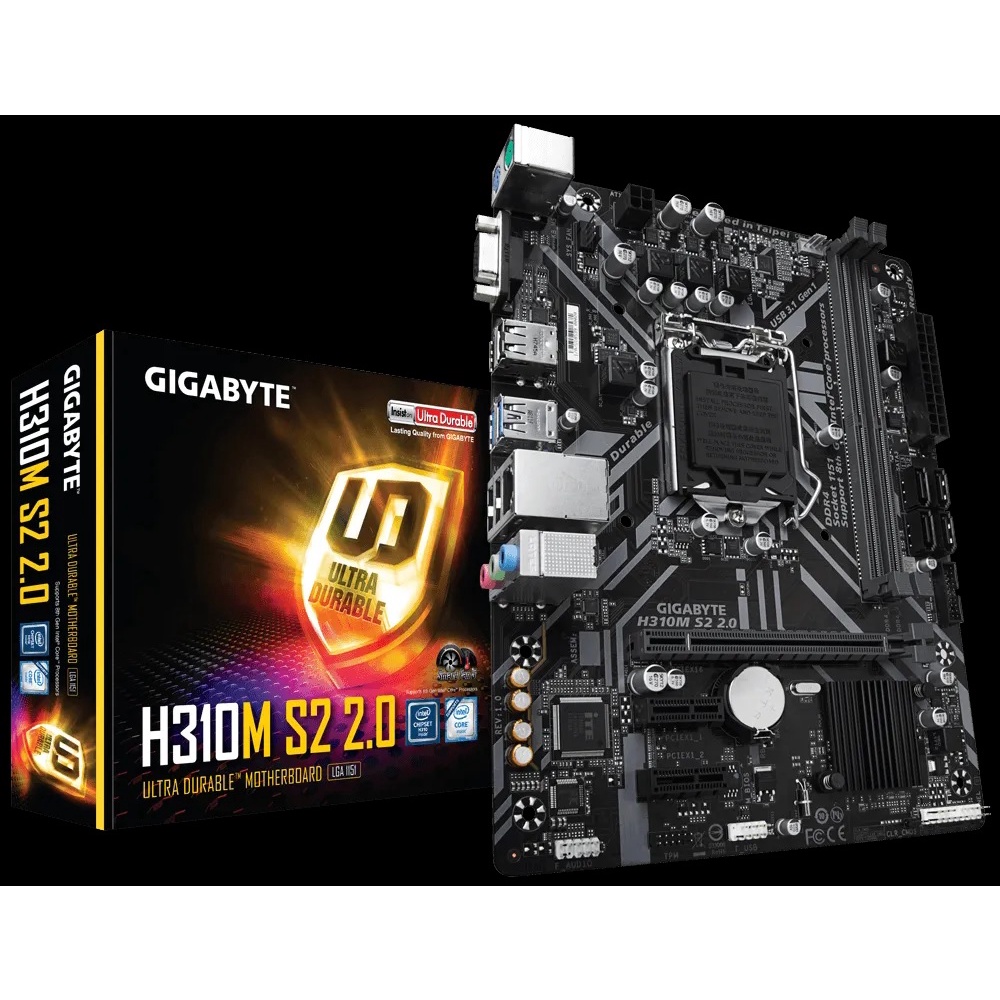 GIGABYTE Intel H310 เมนบอร์ดสําหรับเล่นเกมที่ทนทานเป็นพิเศษ H310M-S2 2.0