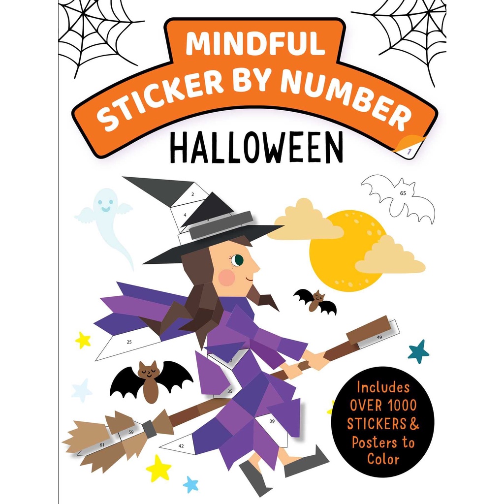 หนังสือใหม่พร้อมส่ง Mindful Sticker by Number: Halloween Activity Books for Kids [Paperback]
